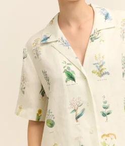 Greenhouse Floral Camp Shirt In Mist