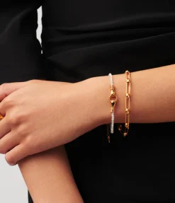 Harris Reed In Good Hands Mini Beaded Gemstone Bracelet In Pearl And Gold