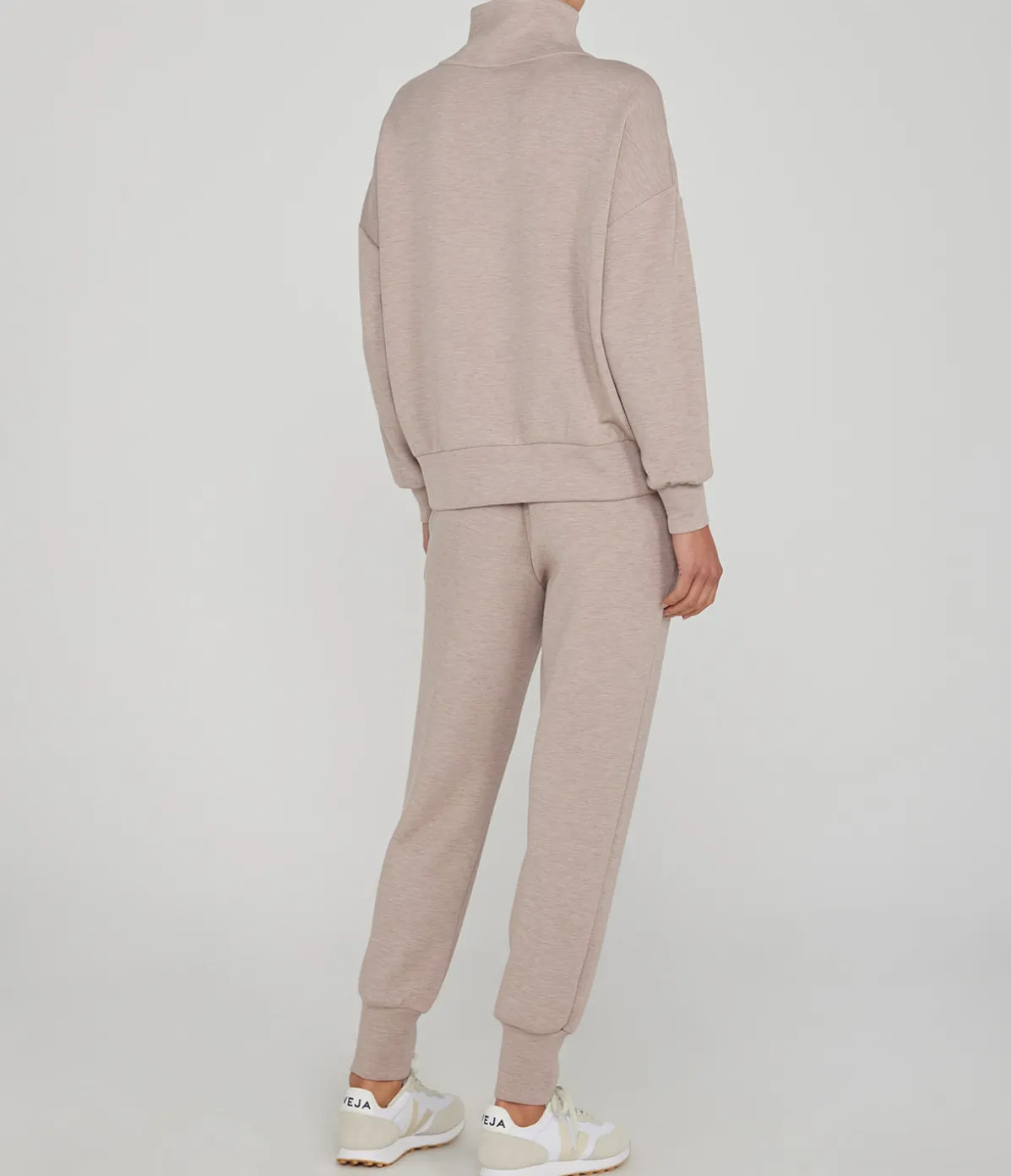 Hawley Half Zip Sweatshirt In Taupe Marle