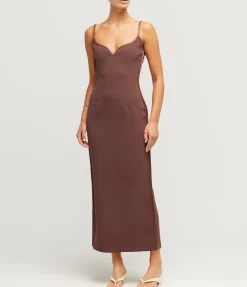 Heart Bodice Dress In Cocoa