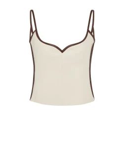 Heart Bodice Singlet In Carob Cream
