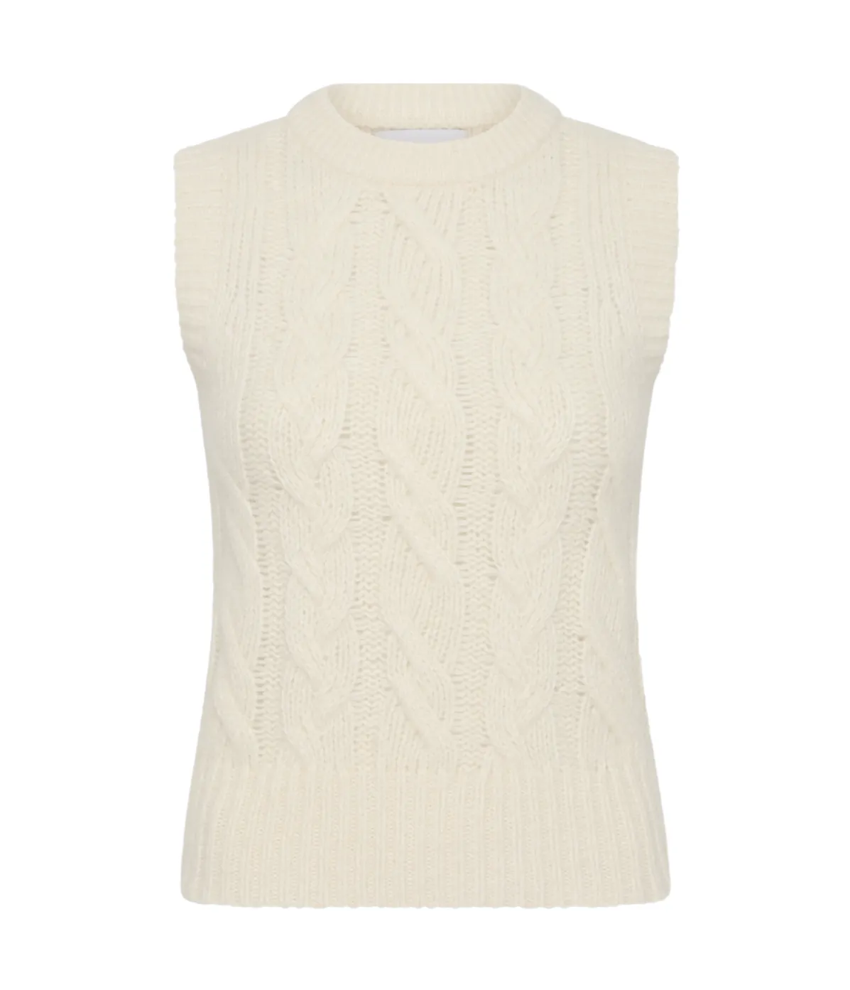 Henry Cable Vest In Off White