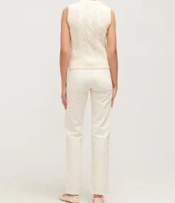 Henry Cable Vest In Off White