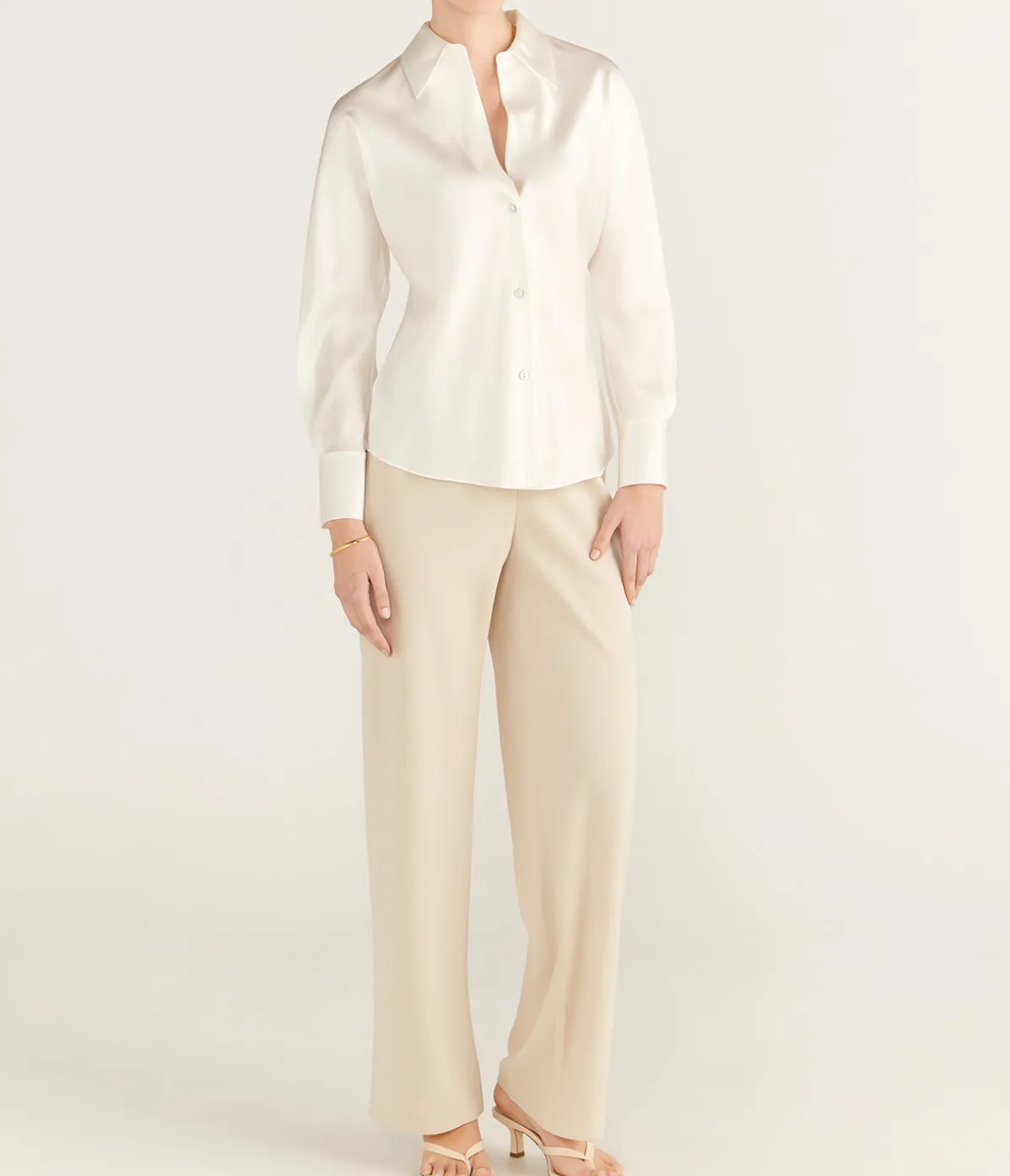 High Waisted Bias Pant In Shell