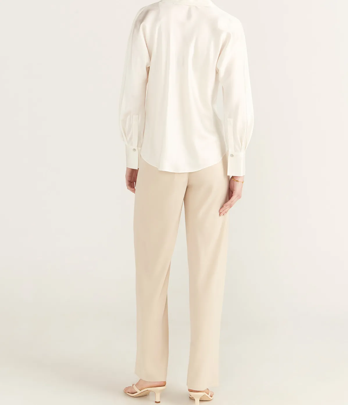 High Waisted Bias Pant In Shell