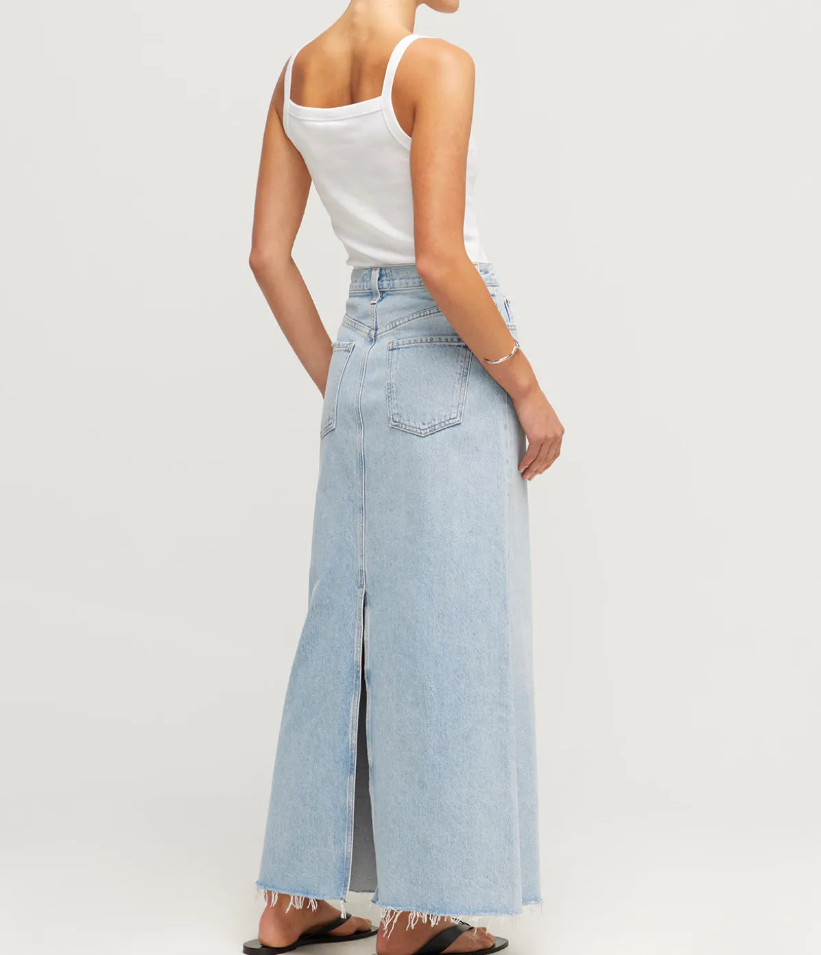 Hilla Long Line Denim Skirt In Practice