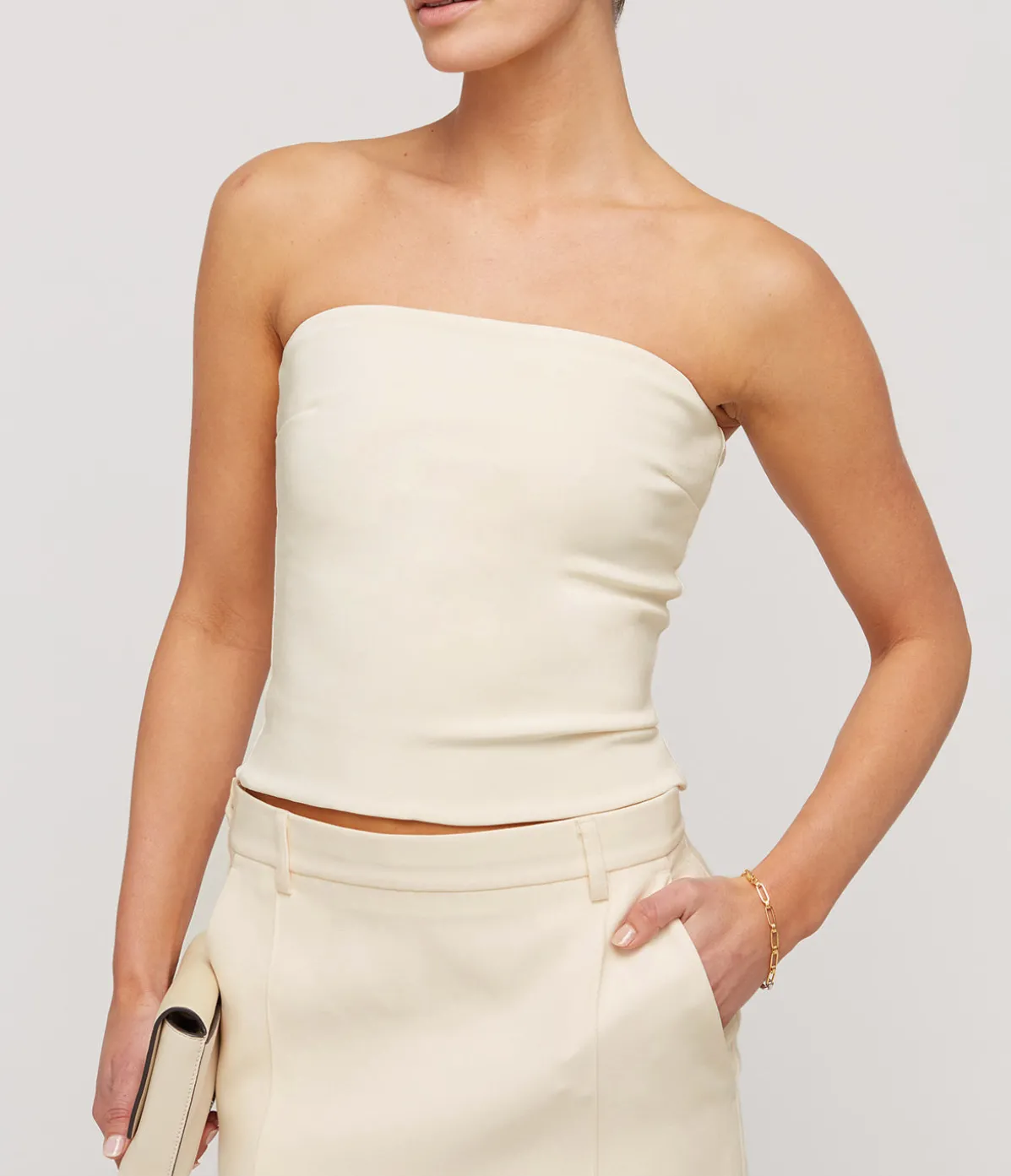 Illi Strapless Top In Buttermilk