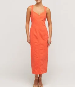 Indya Denim Maxi Dress In Poppy