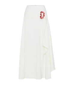 Ingrid Maxi Linen Skirt In Ivory