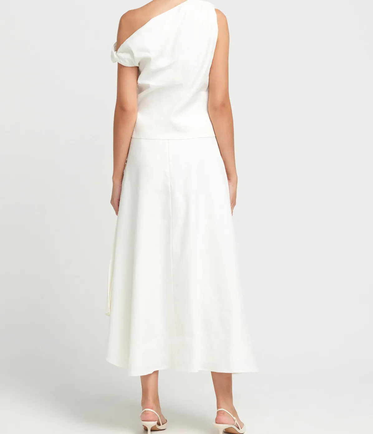 Ingrid Maxi Linen Skirt In Ivory