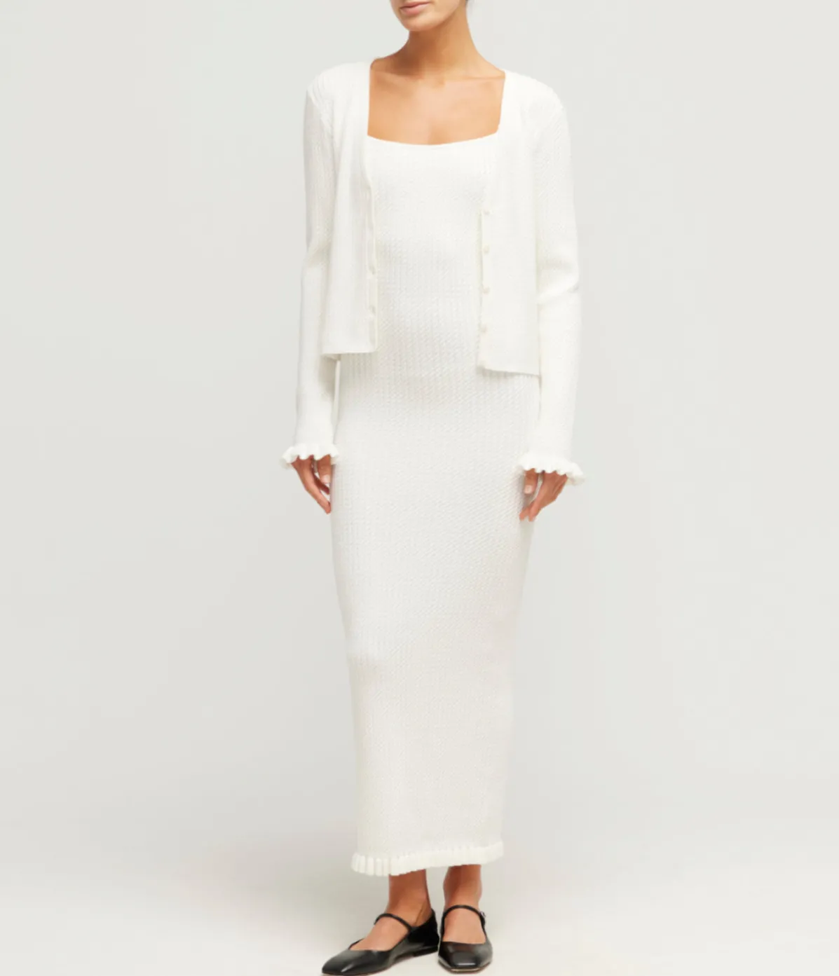 Iris Knitted Cardigan In Bone