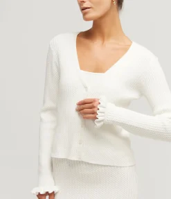 Iris Knitted Cardigan In Bone