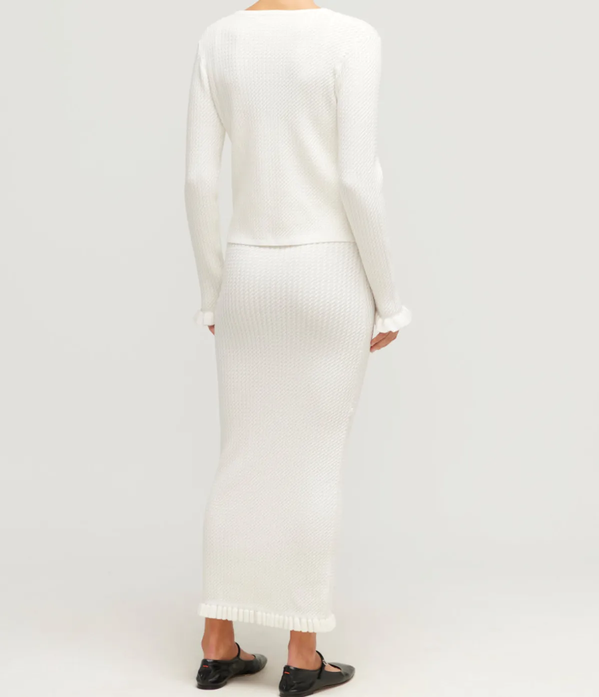 Iris Knitted Cardigan In Bone