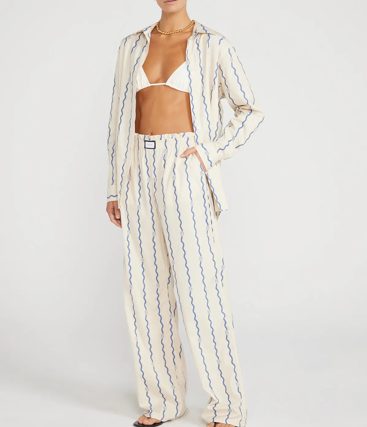 Janiero Trouser In Bespoke Wave Coupe