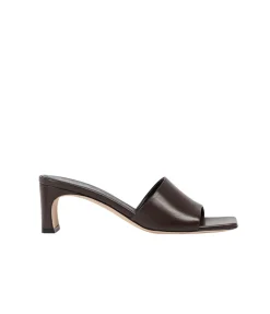 Jeanie Leather Mule In Moka