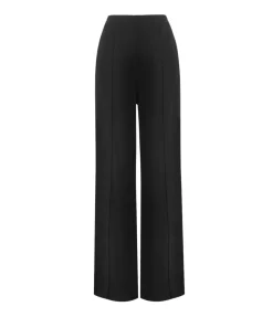 Jenny Wide Leg Crepe Pant In Black