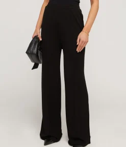 Jenny Wide Leg Crepe Pant In Black