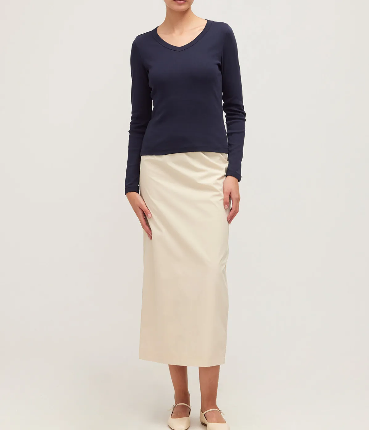 Jill Long Sleeve Tee In Navy