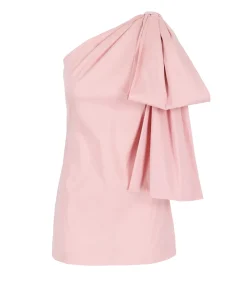 Josselin One Shoulder Mini Dress In Warm Pink
