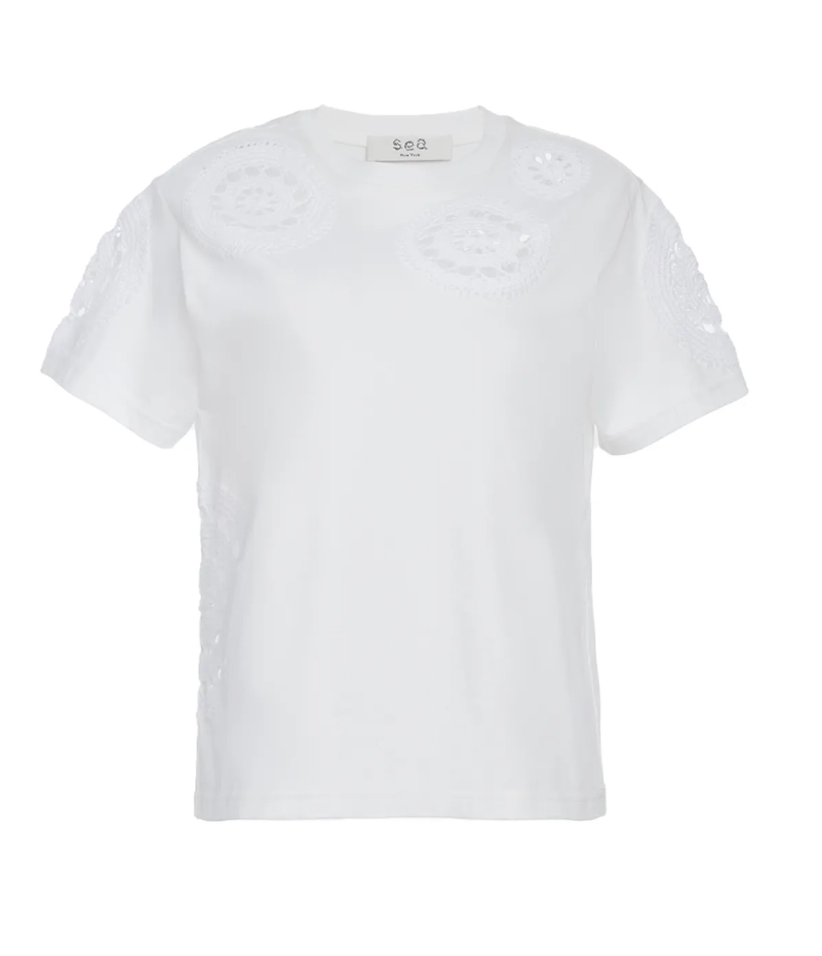 Joy Crochet T-Shirt In White