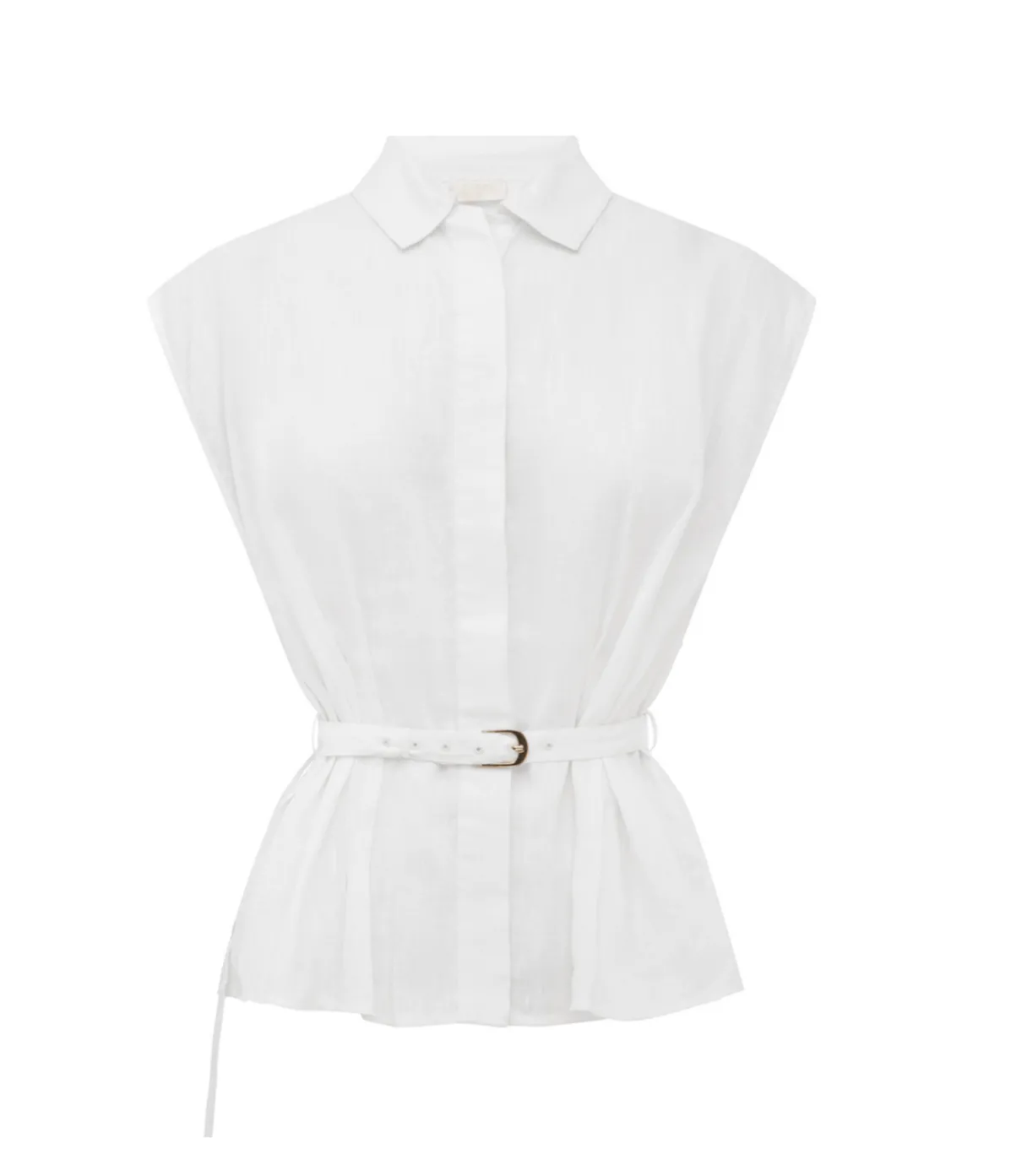 Juno Belted Shirt In White