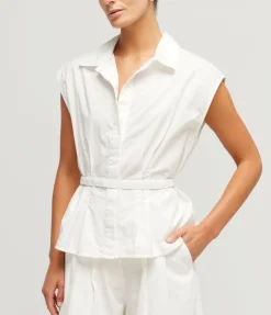 Juno Belted Shirt In White