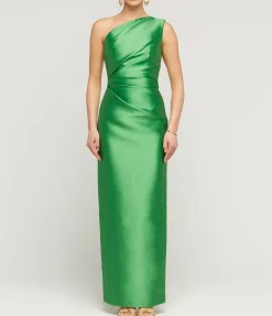 Kira Twill Maxi Dress In Bright Green