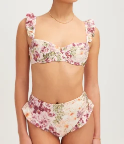 Kiwi Bikini Top In Florecer