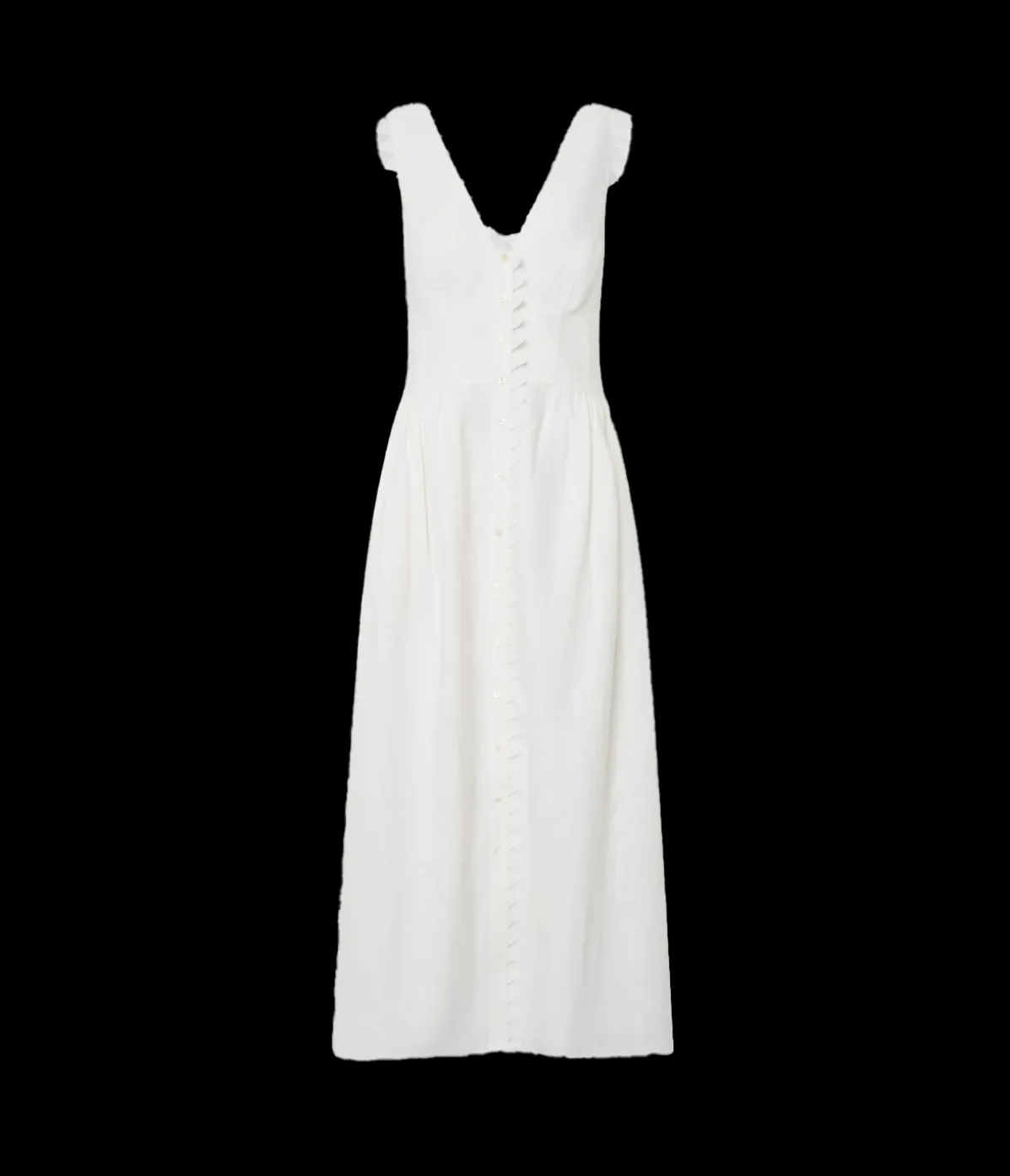 Lace Trim Apron Dress In White