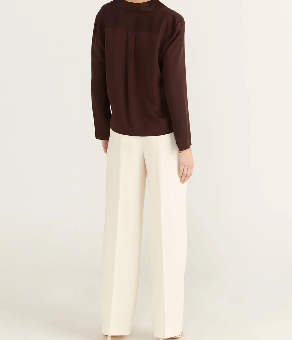 Lapell Collared Blouse In Hickory