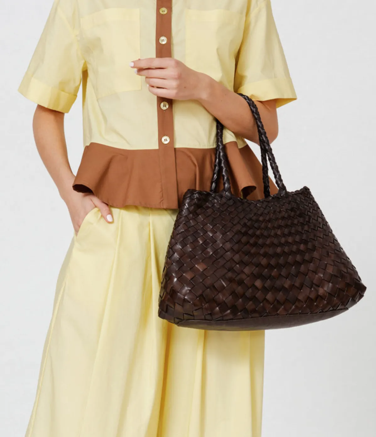 Large Santa Croce Leather Bag In Dark Brown