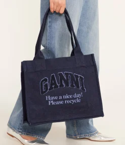 Large Shopper Bag In Denim