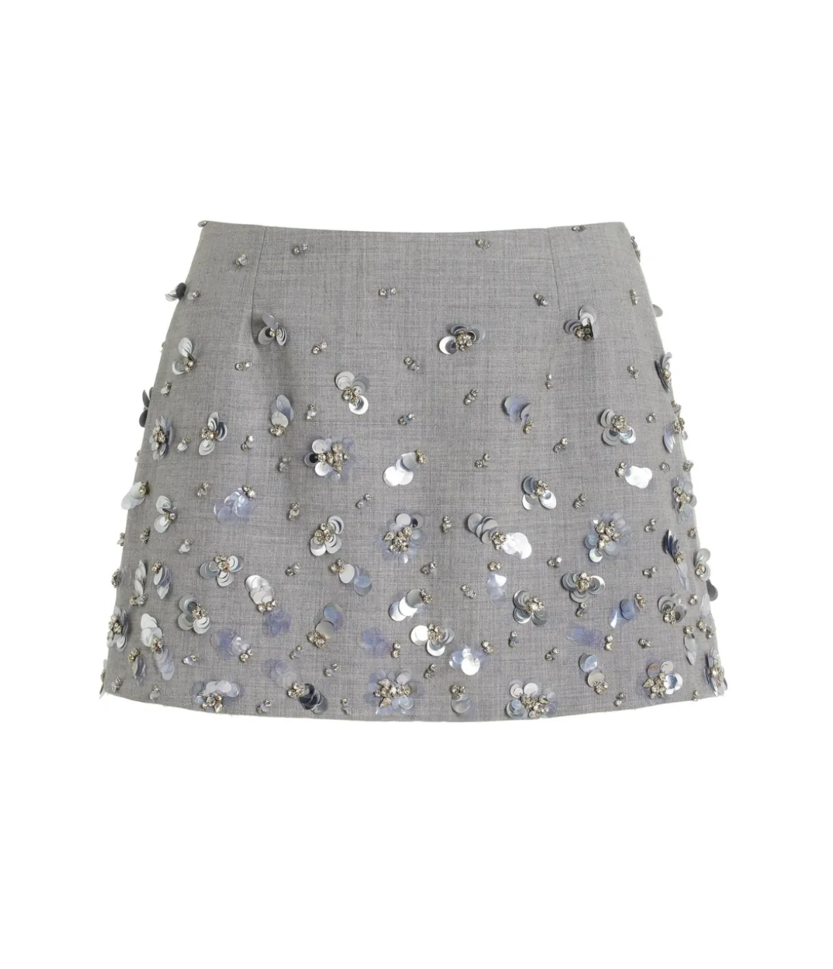 Larissa Embelished Mini Skirt In Heather Gray