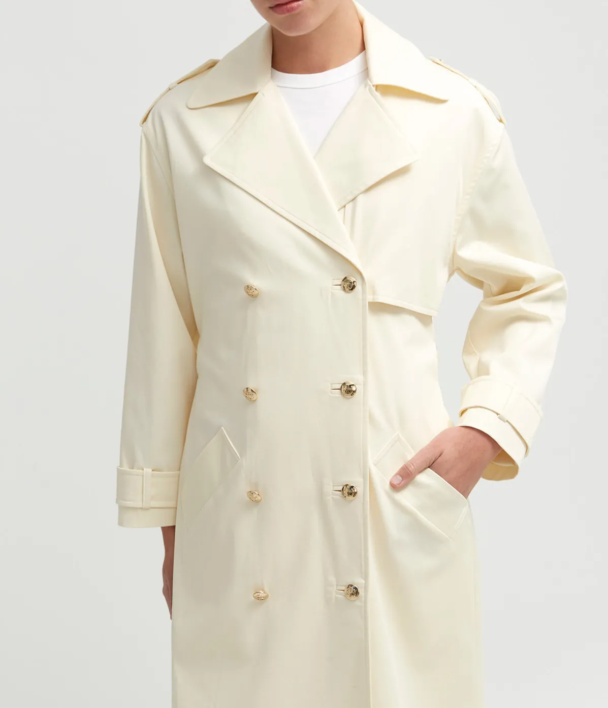 Layton Trench In Cream