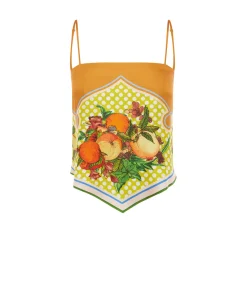Lemonis Silk Scarf Top In Multi