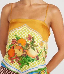 Lemonis Silk Scarf Top In Multi
