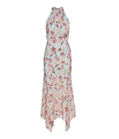 Lila Silk Halterneck Dress In Mulberry Day