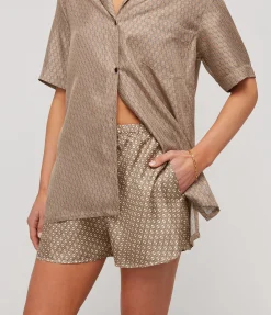Linka Silk Shorts In Crema Linka