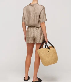 Linka Silk Shorts In Crema Linka