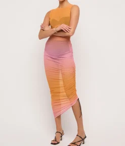 Long Heatwave Mesh Dress In Fianchetto