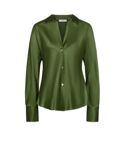 Long Sleeve Bias Blouse In Sycamore