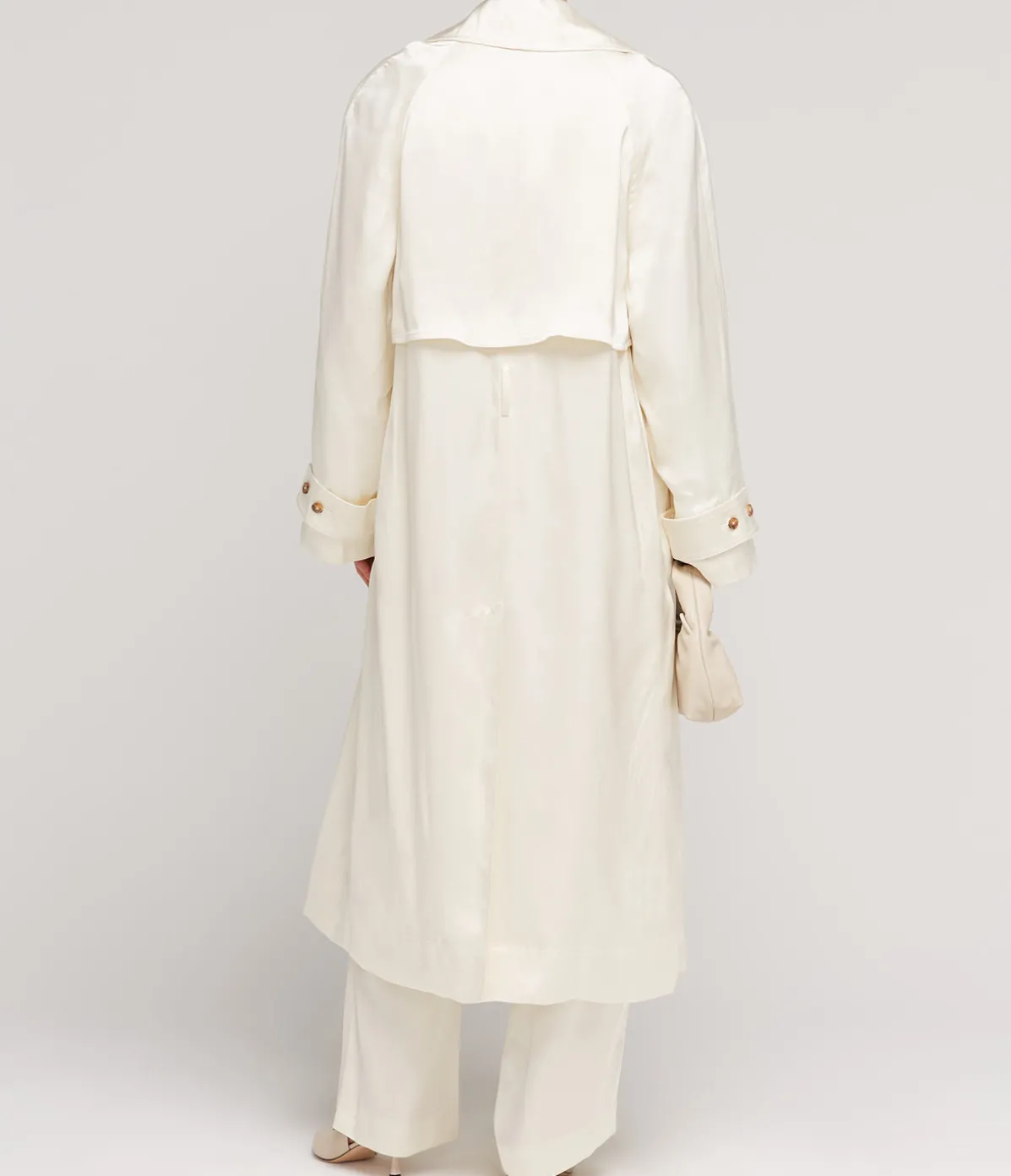 Lonna Long Trench Coat In Ivory