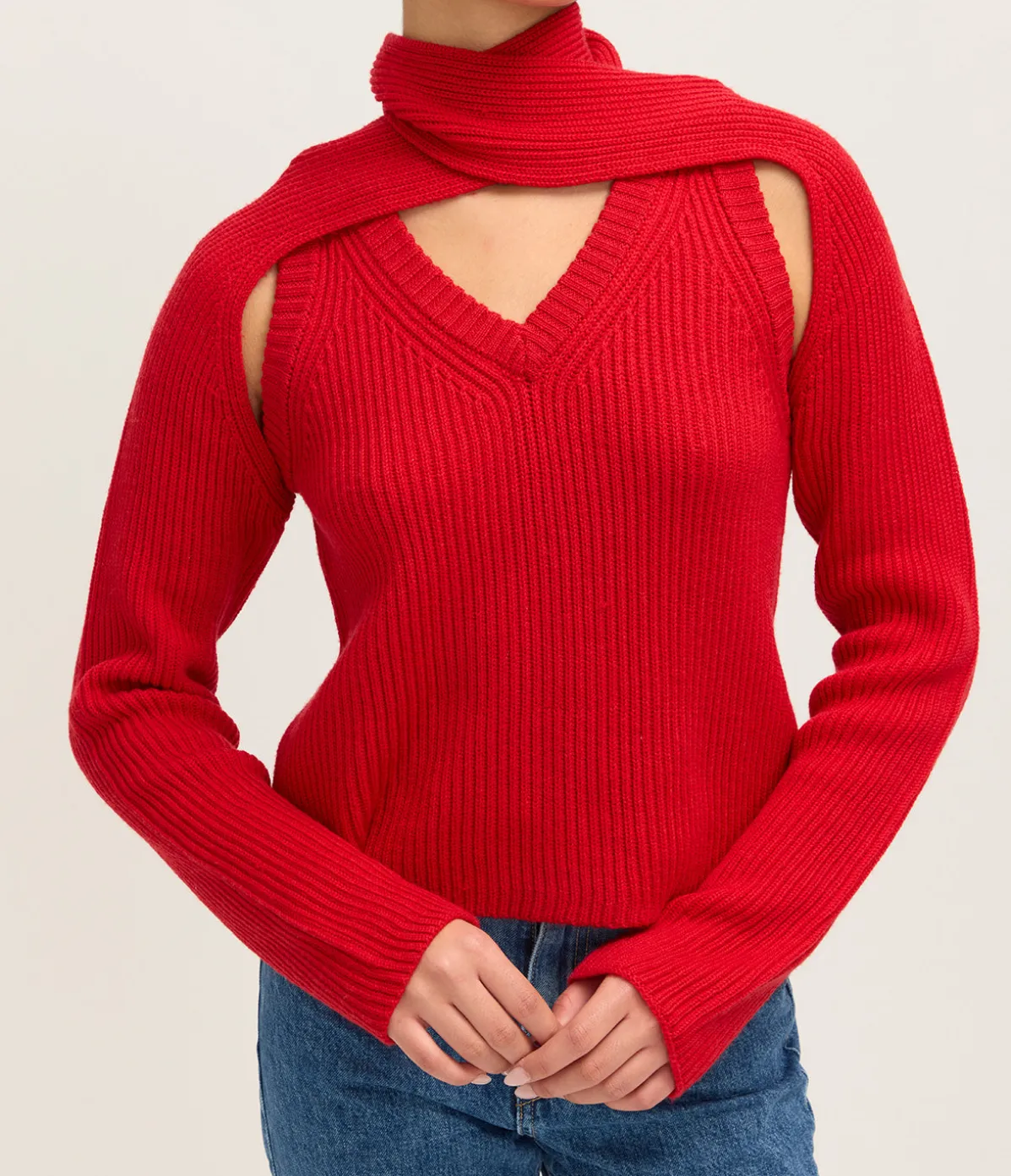 Loop Chunky Sweater In Red