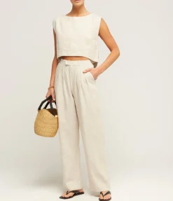 Louis Linen Trouser In Natural