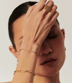 Lucy Williams X Missoma Textured Snake Chain Bracelet In Gold
