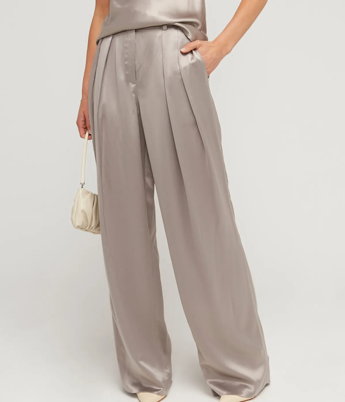 Luisa High Waisted Pant In Silver