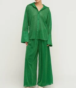 Lumiere Long Sleeve Shirt In Emerald Green