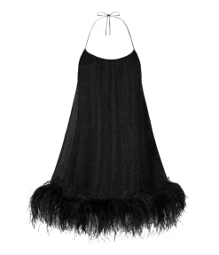 Lumiere Plumage Mini Dress In Black