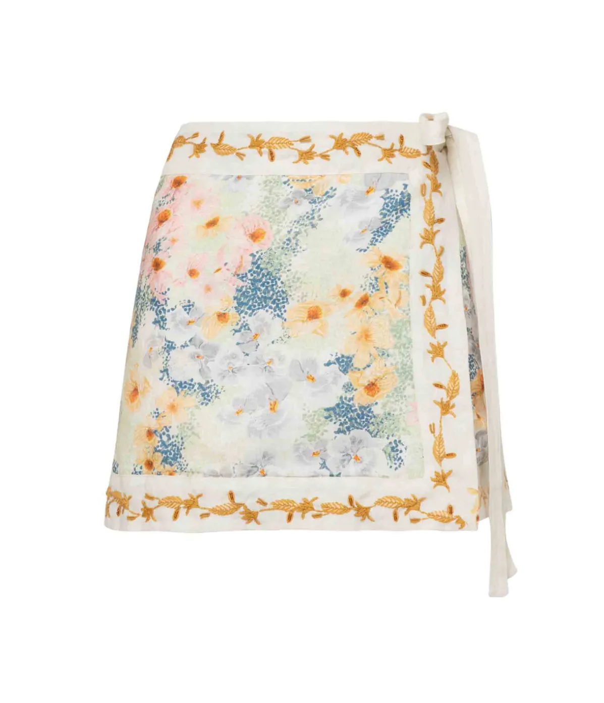 Luna Mini Linen Pareo In Florecer