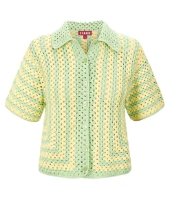 Mabel Short Sleeve Shirt In Lemon And Matcha